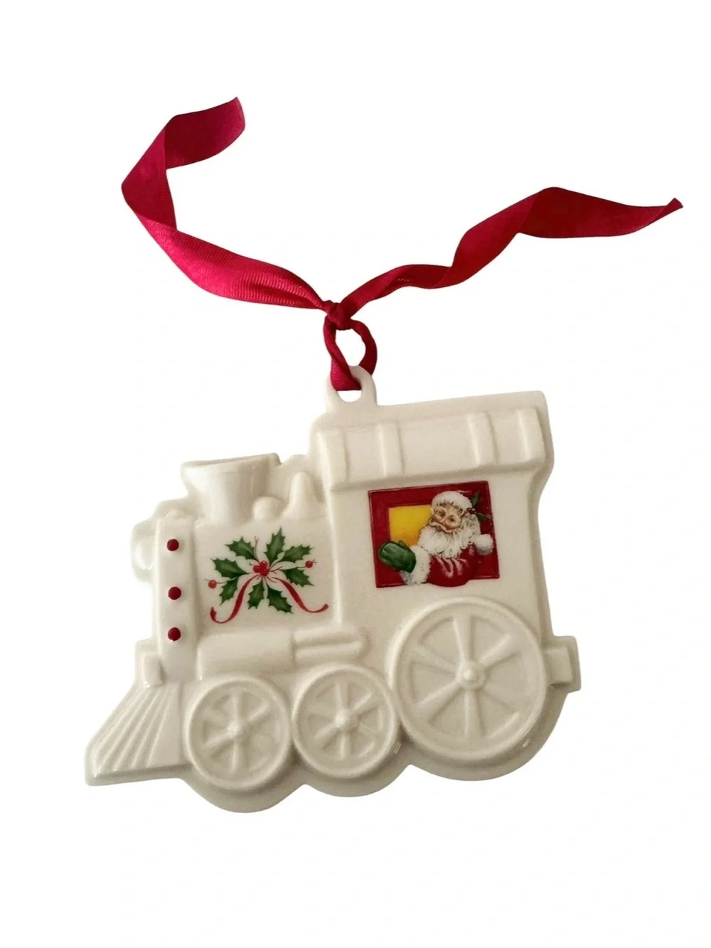Lenox Holiday Train Cookie Press Porcelain Christmas Ornament
